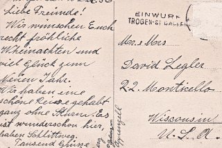 Swiss Holiday Greetings from Trogen-St. Gallen to the David Legler family.
